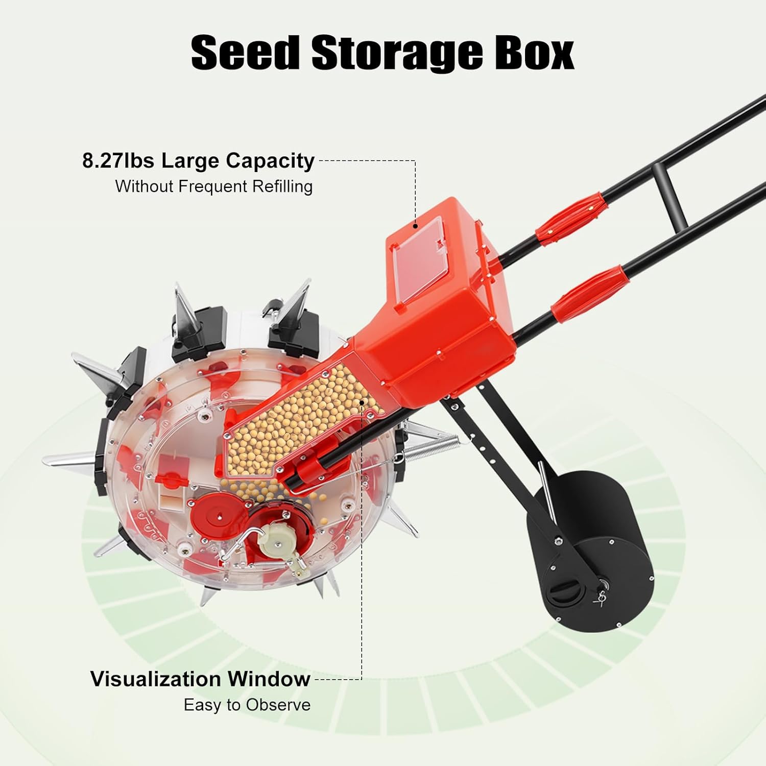 Hand-Push Roller Seeder, Metal - đánh giá và giá Manual Seeder Hand