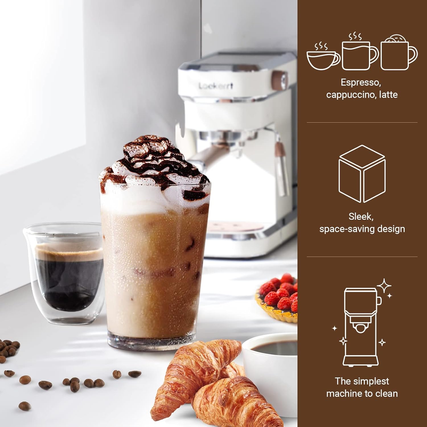 20 Bar Espresso Machine with M - đánh giá và giá Milking Machine